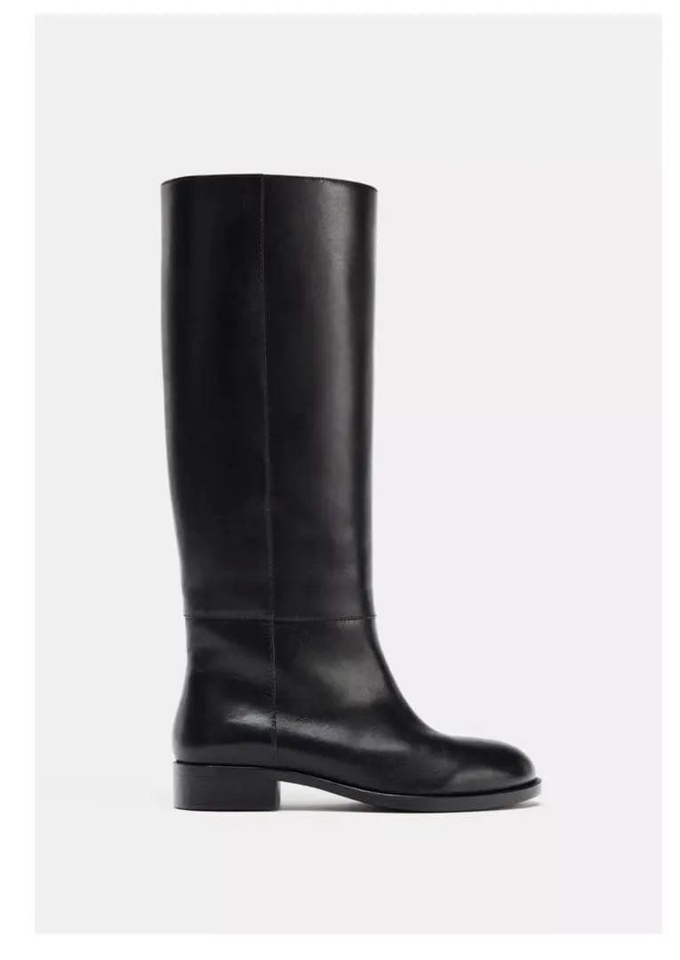 ZARA フラットリアルレザーブーツ 36 23.4㎝