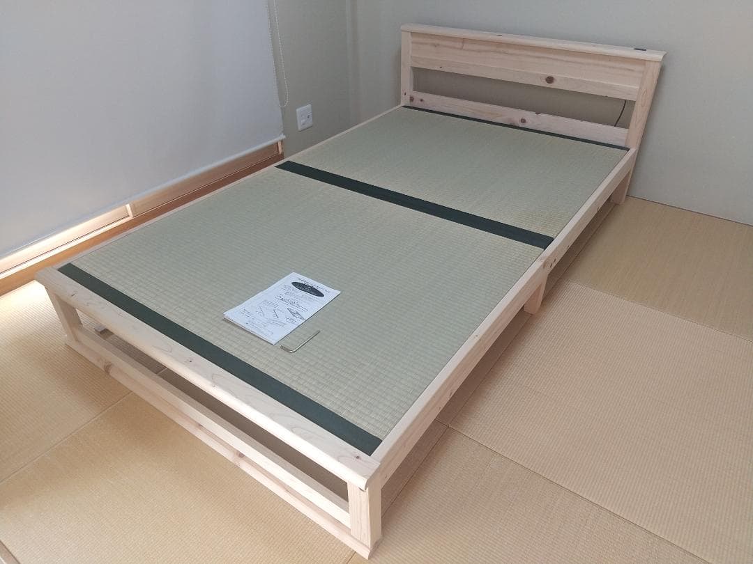ニトリ セミダブル棚付きヒノキい草ベッドフレーム(コンセント付き)
