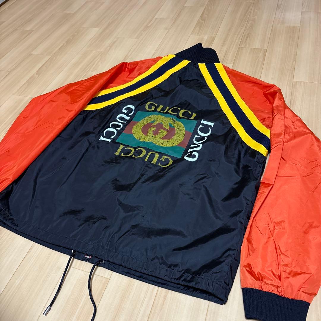 ラ*プ様 GUCCI ナイロンジャケット オレンジ/黒/黄色