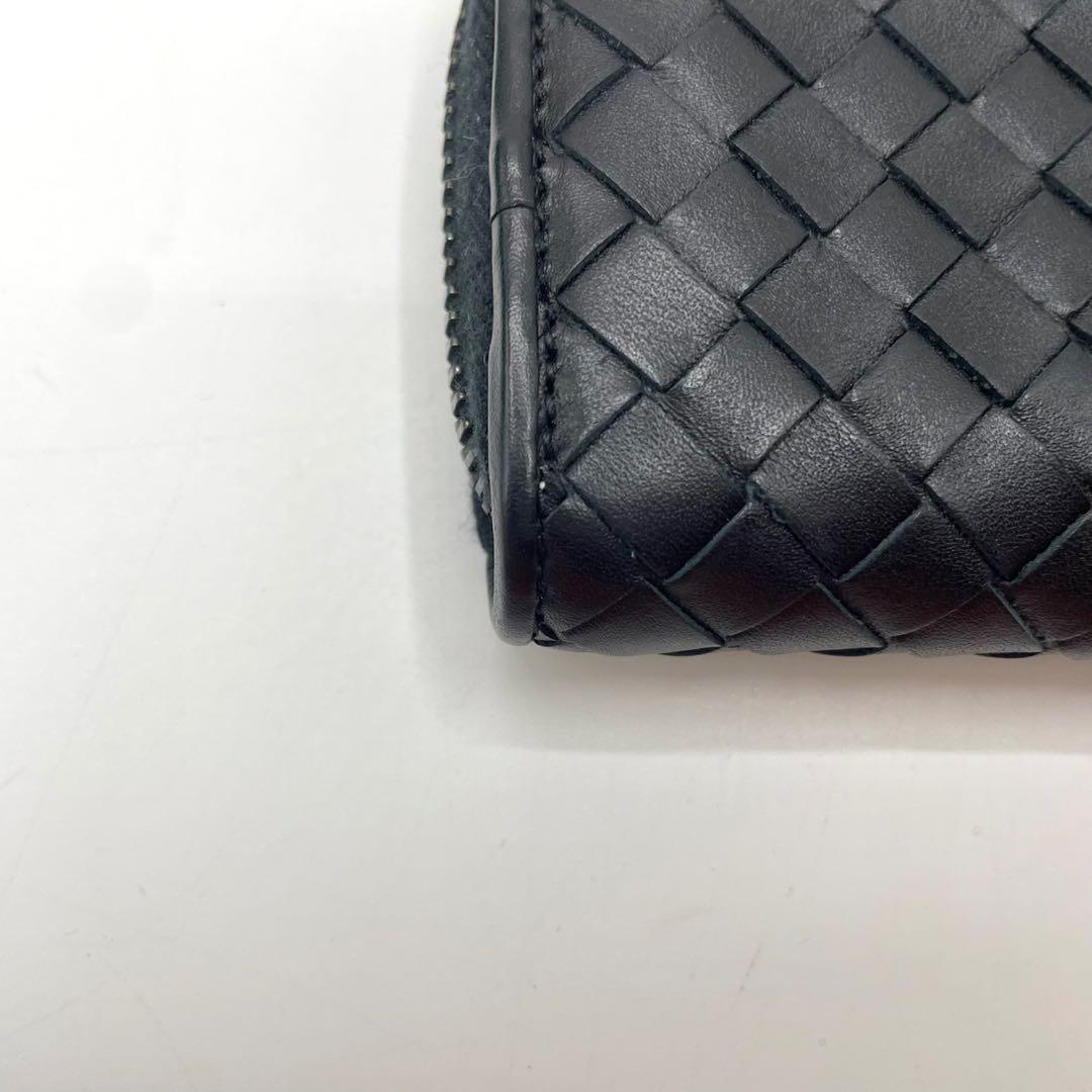 ボッテガヴェネタ　ケース　ラウンドジップ　イントレチャート　ブラック
