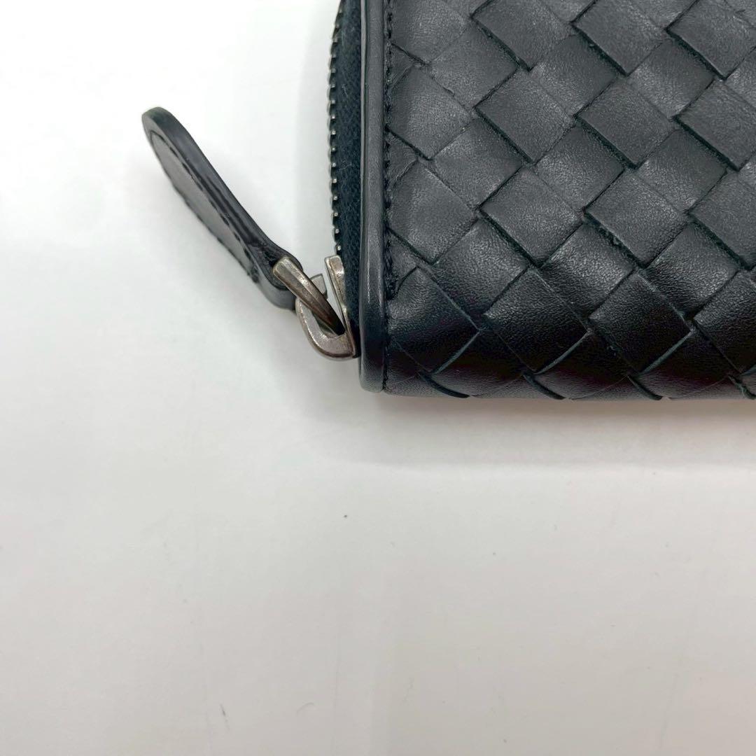 ボッテガヴェネタ　ケース　ラウンドジップ　イントレチャート　ブラック