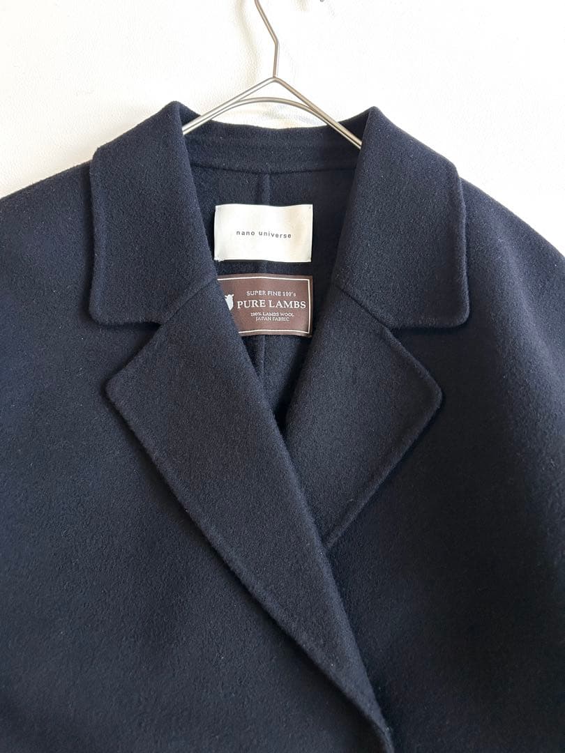 タグ有✨nano universe PURE LAMBS リバーロングコート 紺
