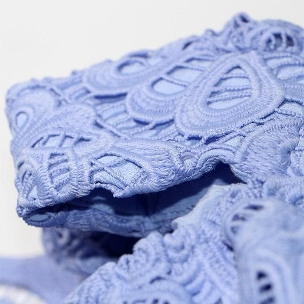 コ*マ様 セルフポートレイト ワンピース レース ブルー UK8 未使用 Cut