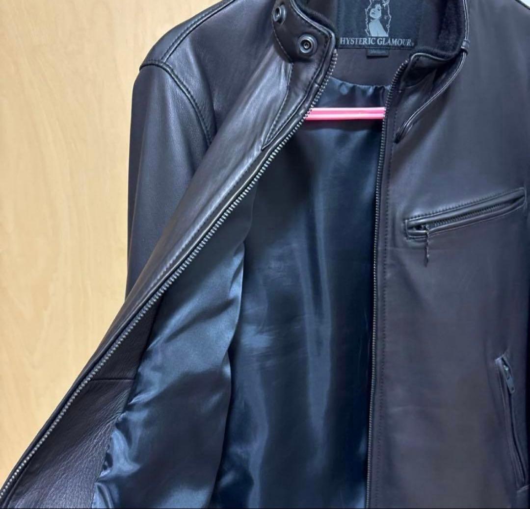 【極美品】HYSTERIC GLAMOUR メンズ　ラムレザーブルゾン　黒　M