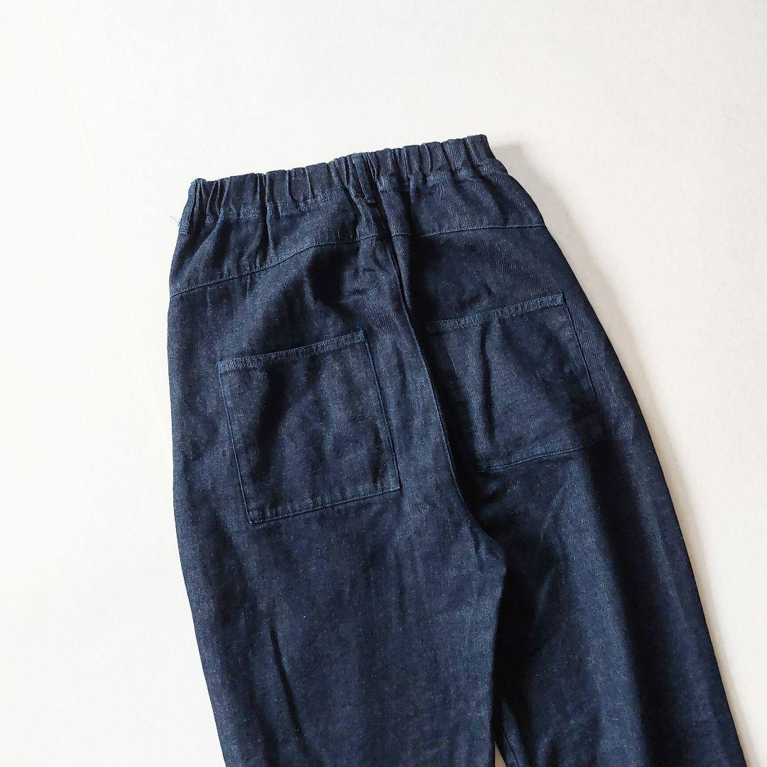 tumugu 　ツムグ　綿麻インディゴデニムワイドパンツ　サルエルパンツ