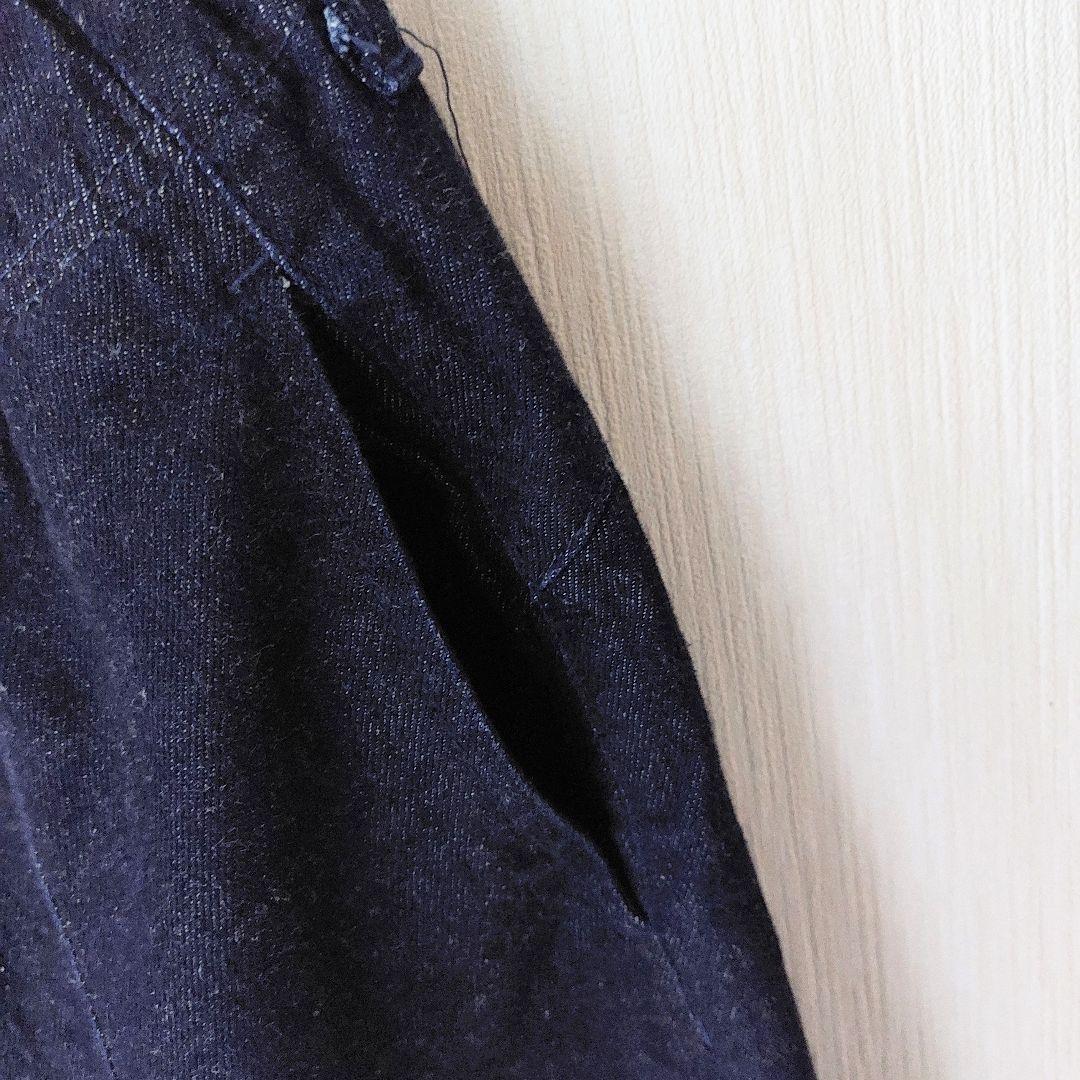 tumugu 　ツムグ　綿麻インディゴデニムワイドパンツ　サルエルパンツ