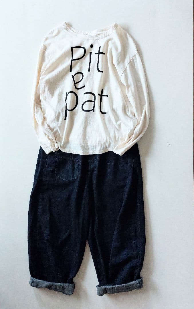 tumugu 　ツムグ　綿麻インディゴデニムワイドパンツ　サルエルパンツ