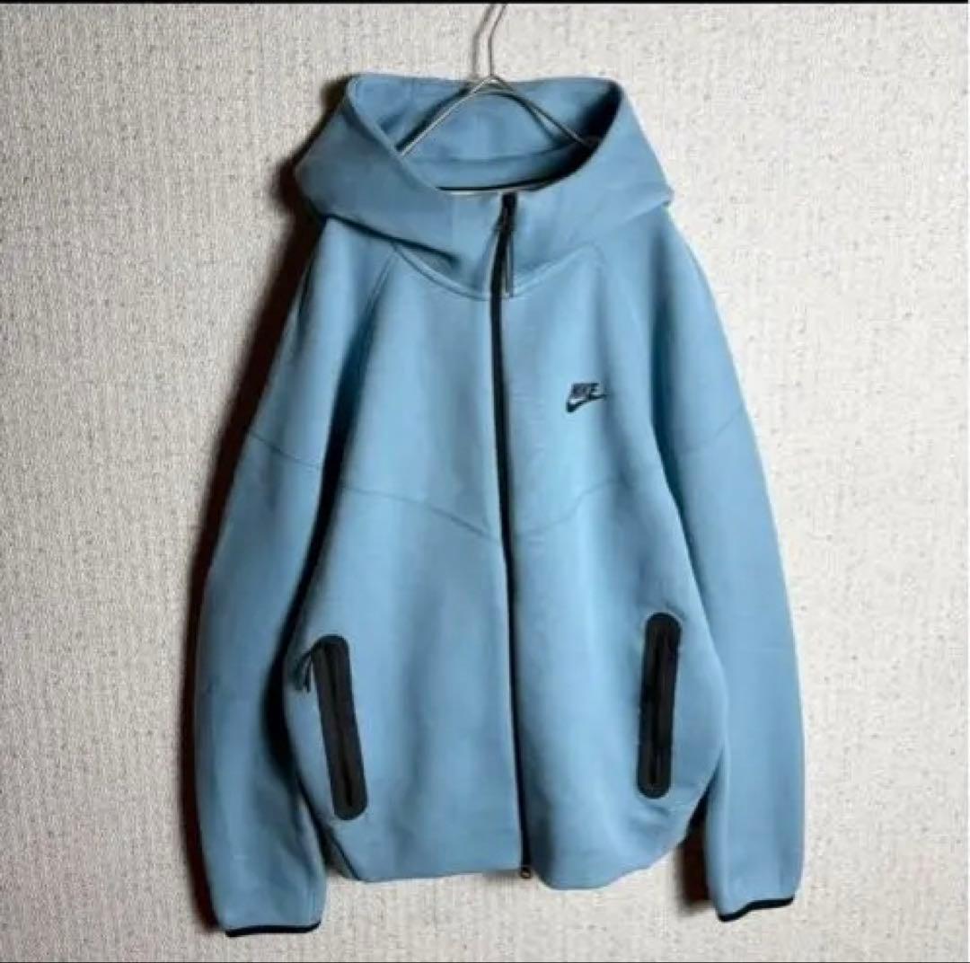 激レア Nike Tech Fleece ジップアップ パーカー 水色