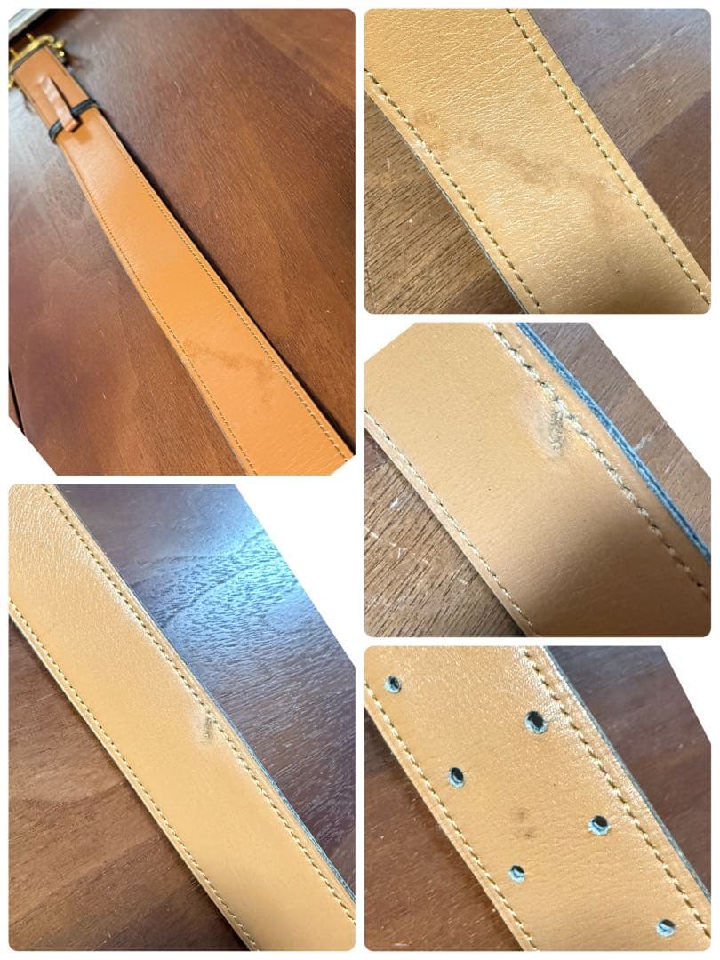 エルメス　ヴィンテージ　ベルト　90 メンズ　黒　ゴールド金具　鎧　ベルト