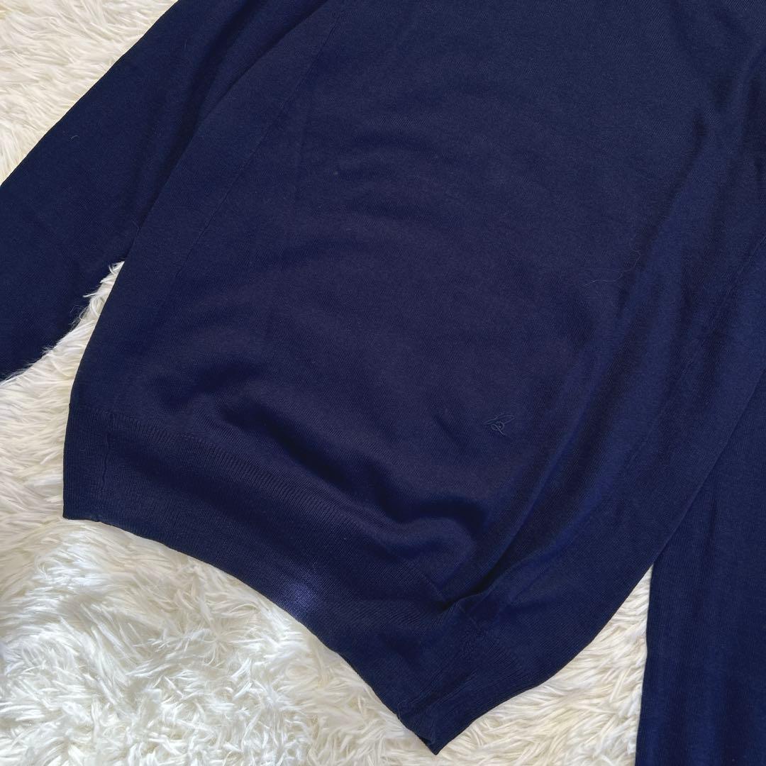 ✨美品✨マディソンブルー カシミヤシルク クルーネックニット ロゴ刺繍