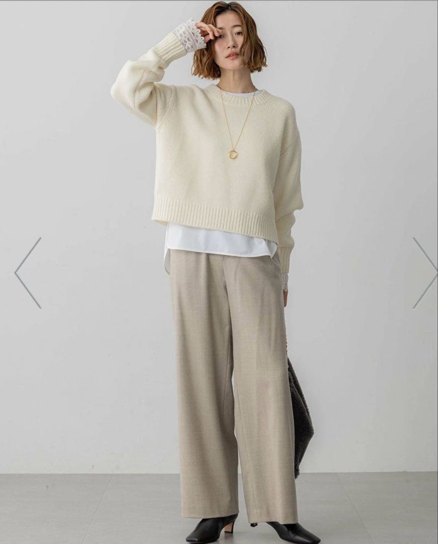 【GISELe掲載】ウールカシミヤ パフスリーブ ニット23区今季新品