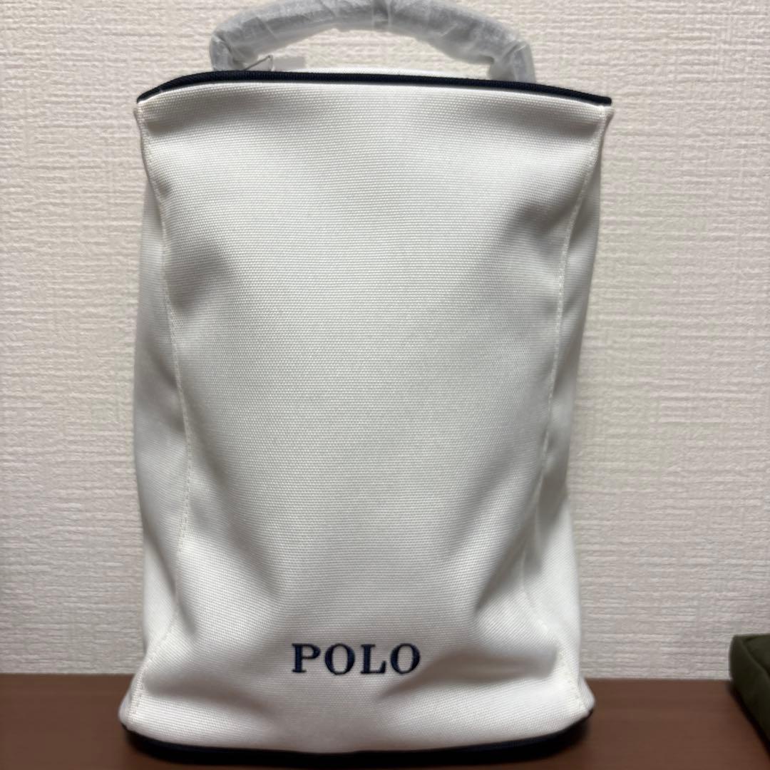 Polo Golf ゴルフシューズ入れホワイト/ネイビー