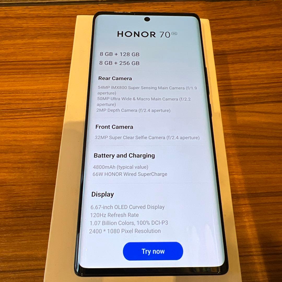 HONOR 70 ブラック 6.67インチ デモ機