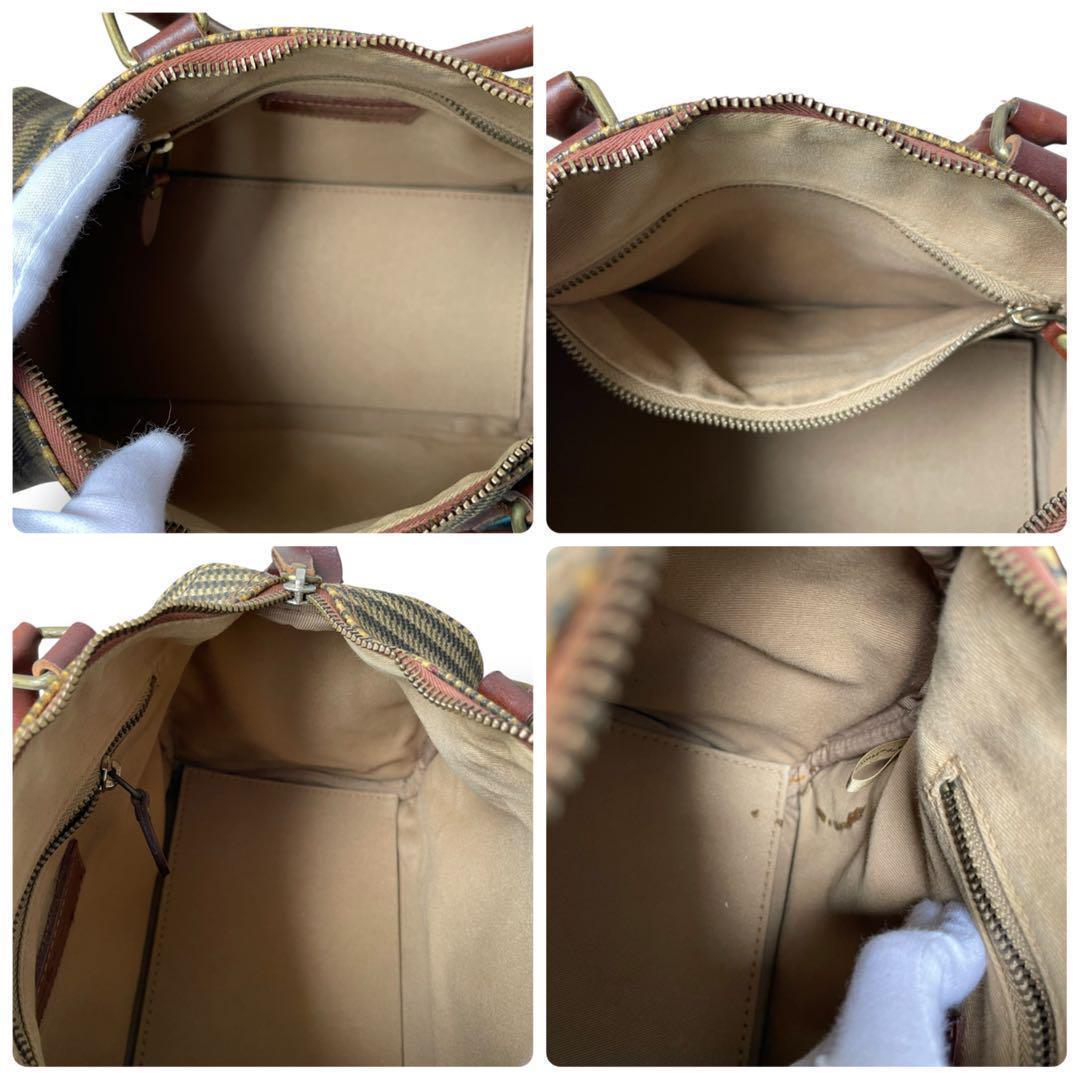 希少 ポロラルフローレン 千鳥柄 ヴィンテージ ミニ ボストン PVC レザー