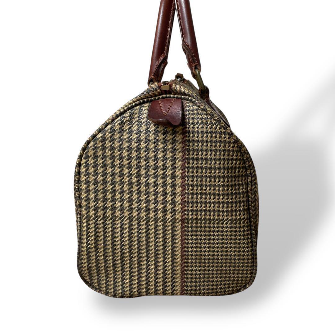 希少 ポロラルフローレン 千鳥柄 ヴィンテージ ミニ ボストン PVC レザー