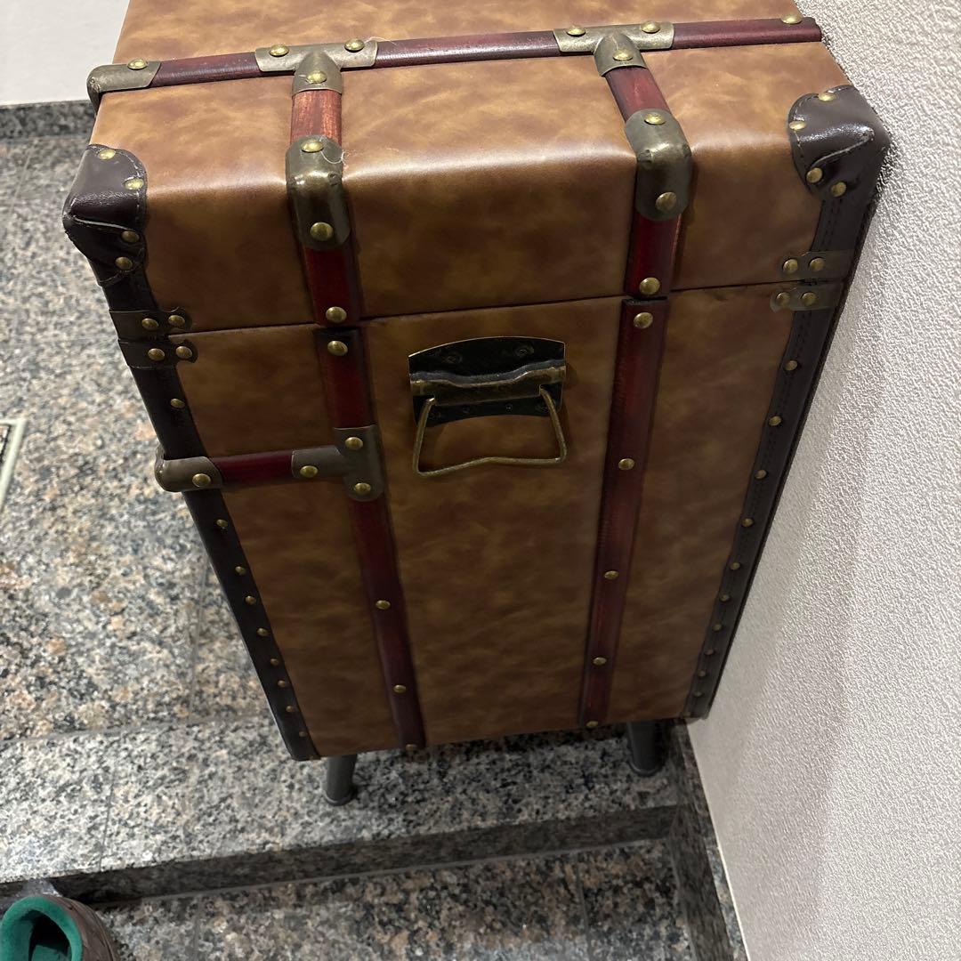 トランク型収納ボックス ブラウン