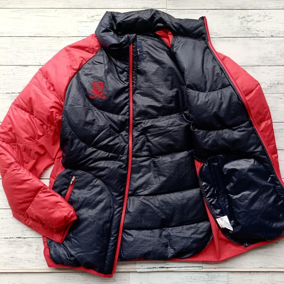 美品 7(XXL相当) パーリーゲイツ ライトダウンジャケット バイカラー 切替