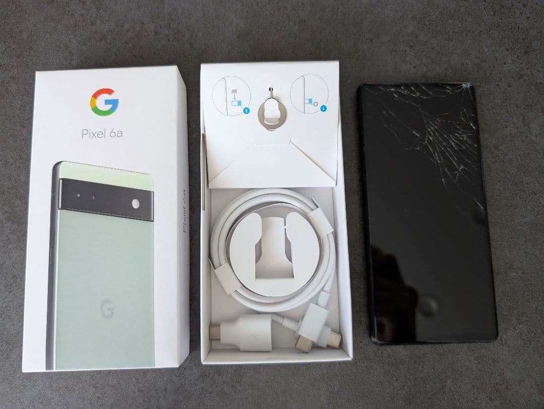 Google Pixel 6a 本体 画面ひび割れあり