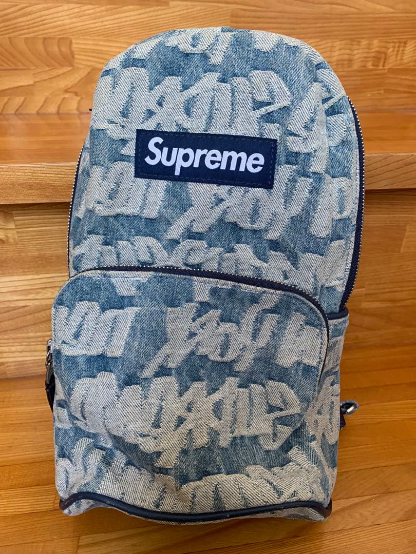 レア ☆ Supreme グラフィティ柄 スリングバッグ デニム ステッカー付き