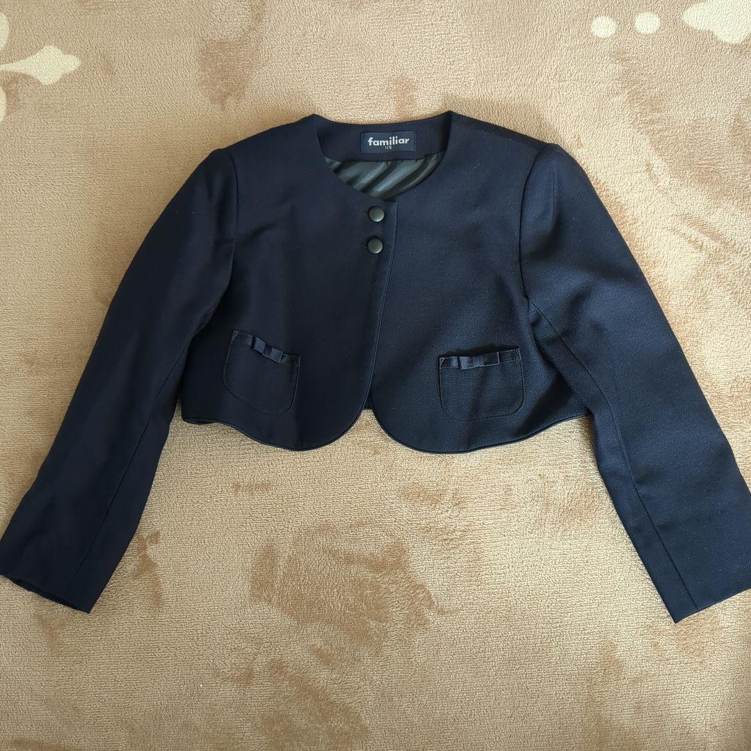 【美品】ファミリア 115-120 濃紺 お受験用セットワンピース　白シャツ