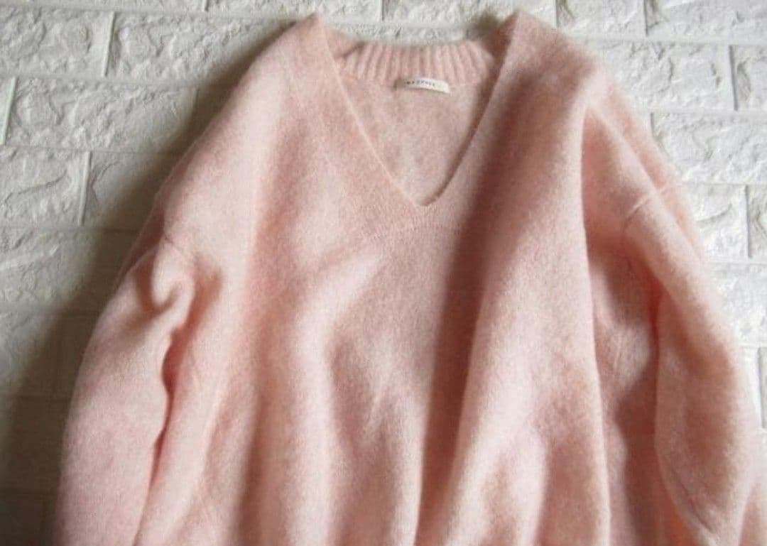 トゥモローランド マカフィー 上質起毛ふわふわモヘヤオーバーサイズニット ピンク