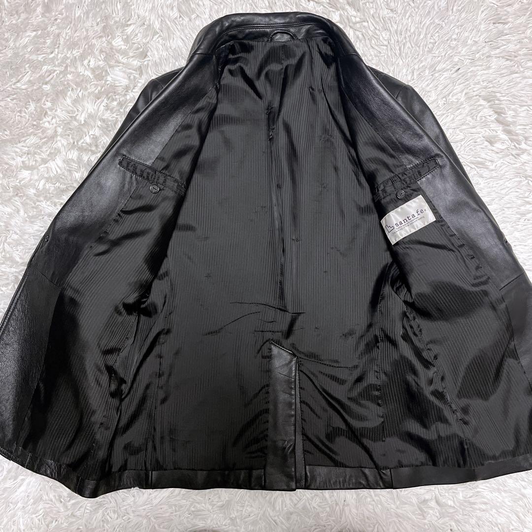 【美品】santafe サンタフェ 編み込み ラムレザージャケット テーラード