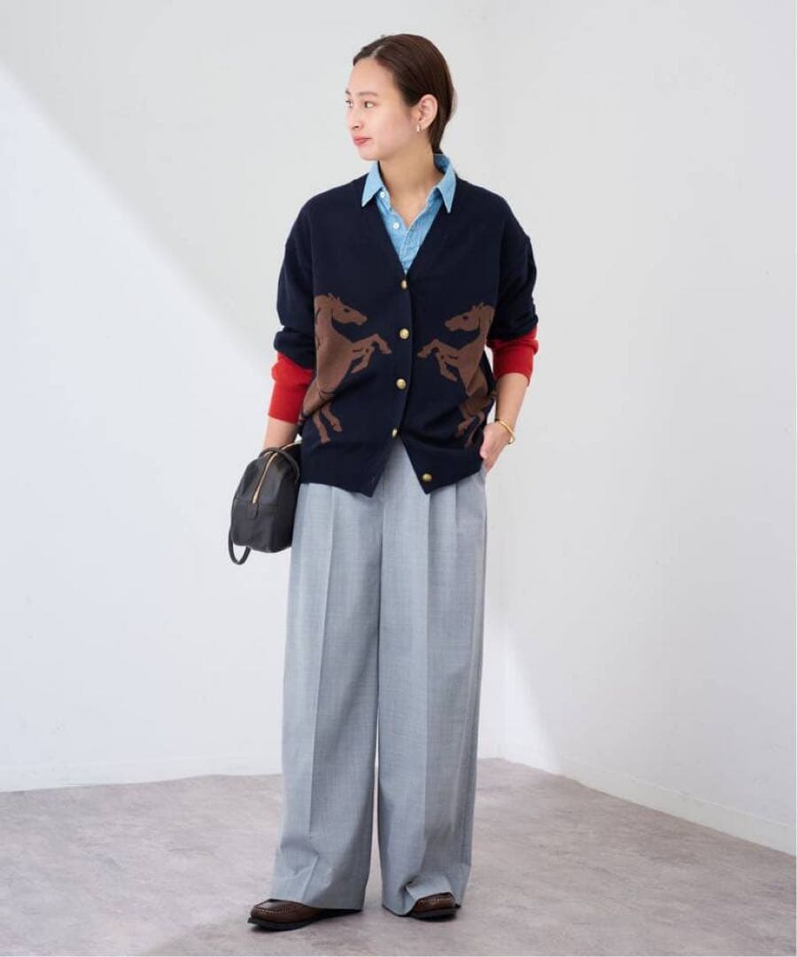 FRAMeWORK Horseインターシャ カーディガン