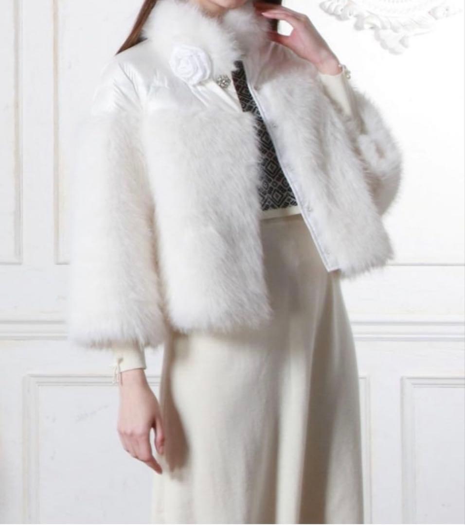 スーパービューティー❤︎フェイクファー切替ダウン ショートコート　44