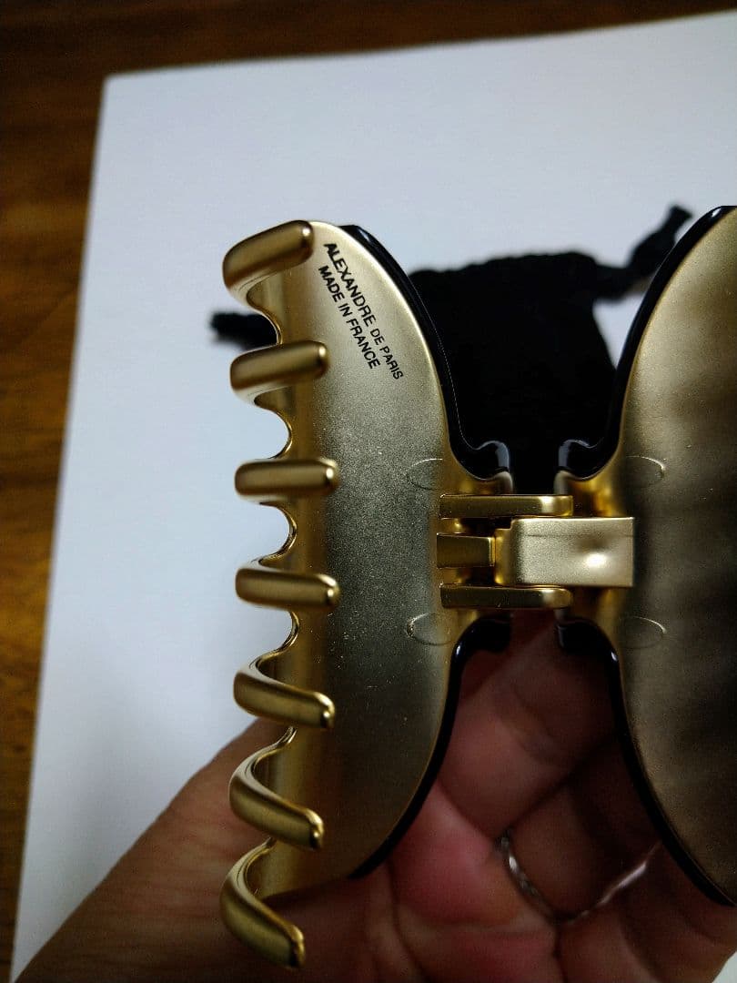 ALEXANDRE DE PARIS ヘアクリップ 黒/金