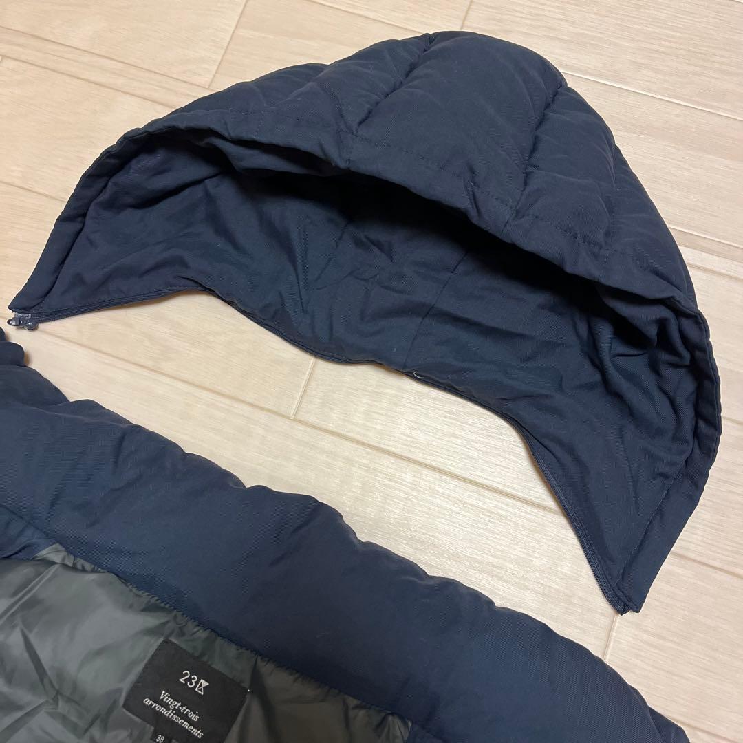 【23区】近年モデル　ダッフルダウンコート　2way ネイビー　38