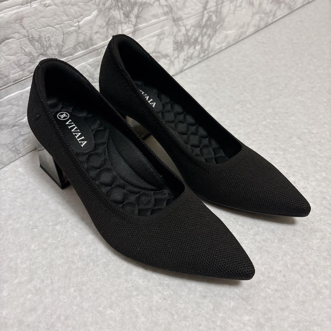⭐️美品⭐️VIVAIA ポインテッドトゥ チャンキーヒール パンプス 23㎝