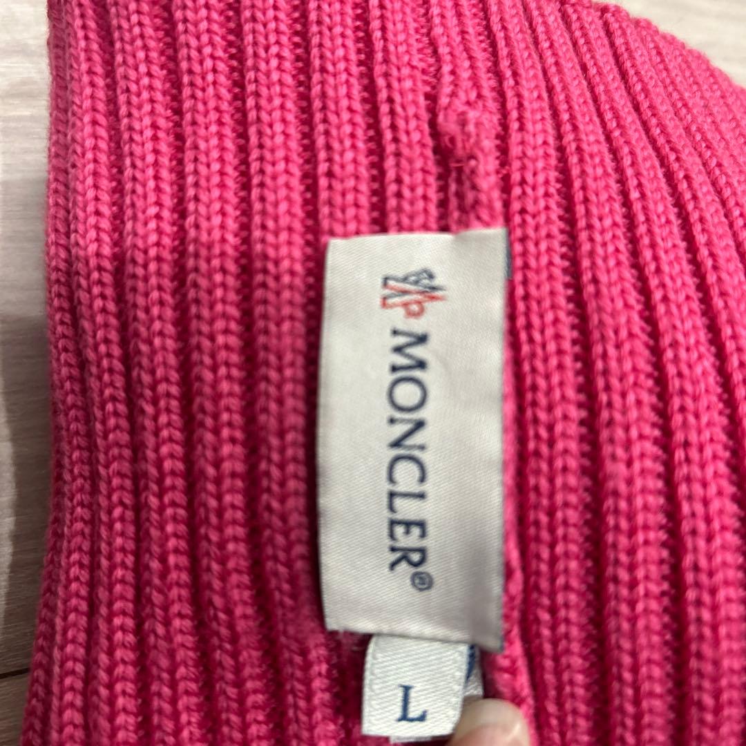 限定セール★ほぼ未使用★MONCLER ピンク ファー付きニット帽 L