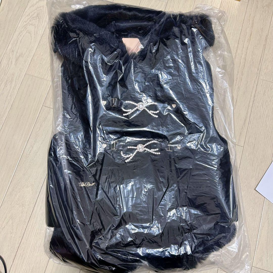 未開封 LIZLISA ビジューリボン ショート フード コート