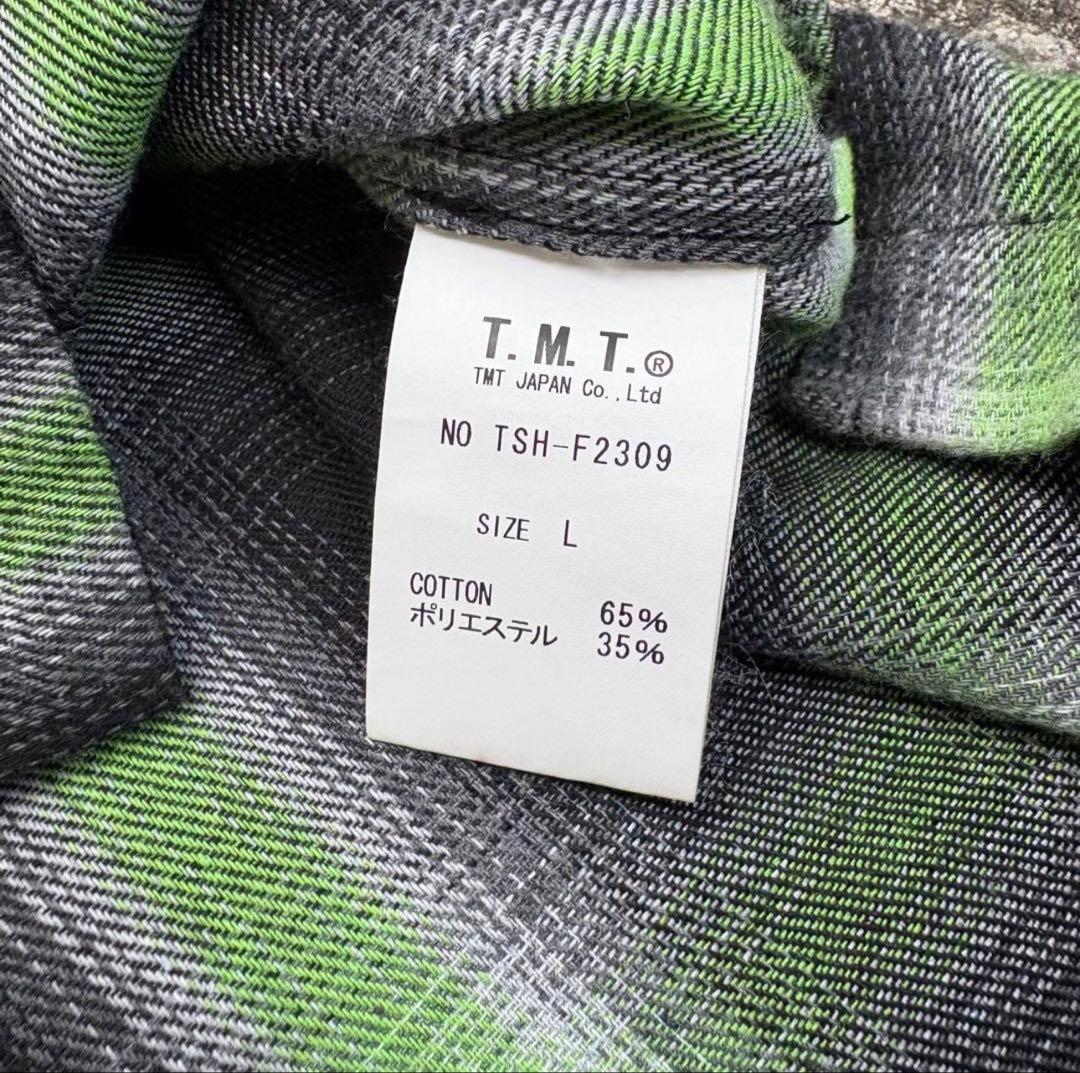 ◆TMT オンブレ シャドーチェック ネルシャツ L 試着のみ 美品◆