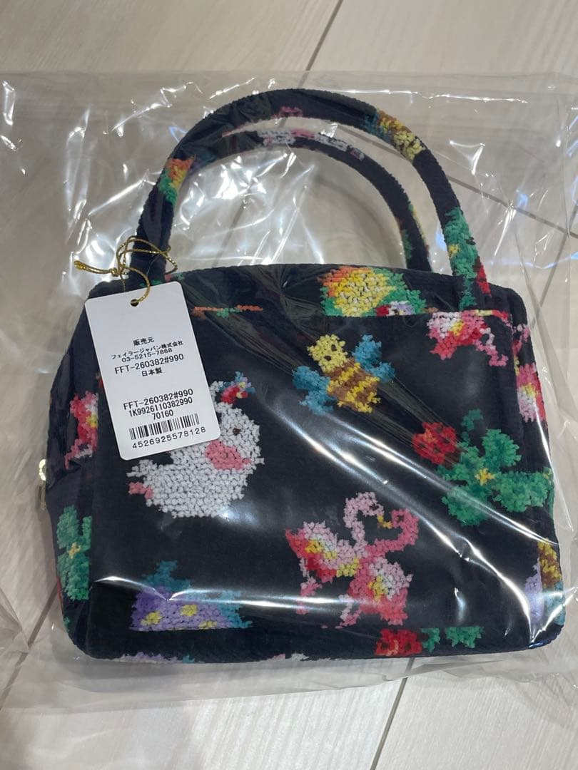 フェイラー　ファンキーフォーチュン　ミニキューブバッグ　ネイビー　神崎恵コラボ