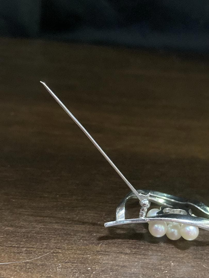 MIKIMOTO ミキモト パール 真珠 6粒 ブローチ シルバー 925