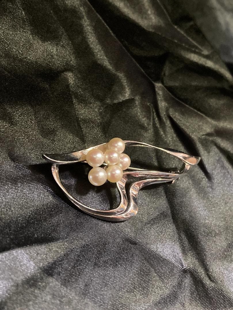 MIKIMOTO ミキモト パール 真珠 6粒 ブローチ シルバー 925