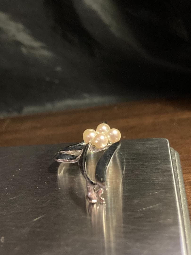 MIKIMOTO ミキモト パール 真珠 6粒 ブローチ シルバー 925