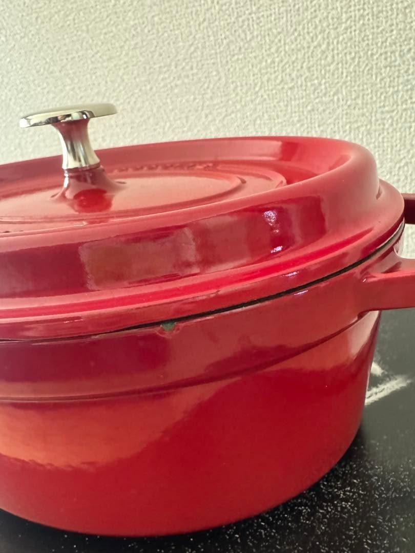 一度のみ使用★STAUB ラ・ココット オーバル 23cm チェリーレッド