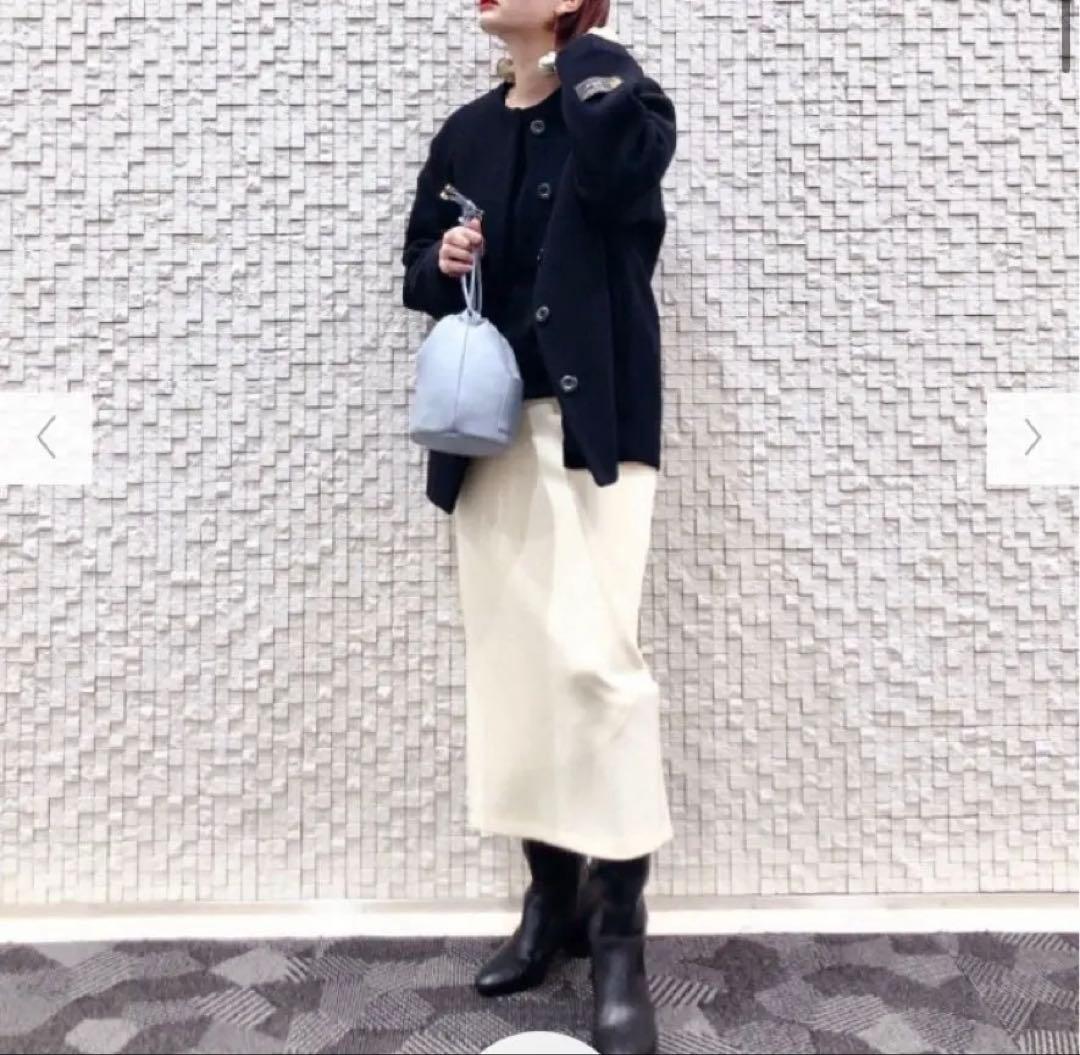 美品 PLST プラステ マンテコ ノーカラーハーフコート 黒 M