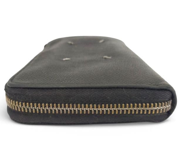 マルジェラ　長財布　ラウンド　ファスナー ステッチ　L字　ブラック　レザー