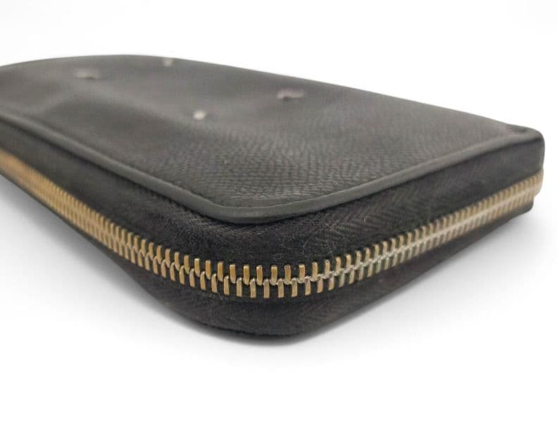 マルジェラ　長財布　ラウンド　ファスナー ステッチ　L字　ブラック　レザー