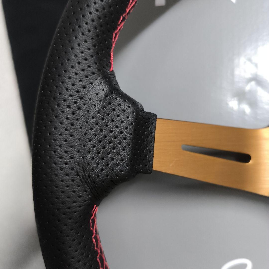 NARDIナルディタイプ　ステアリング ゴールド350mm 　ディープ75mm