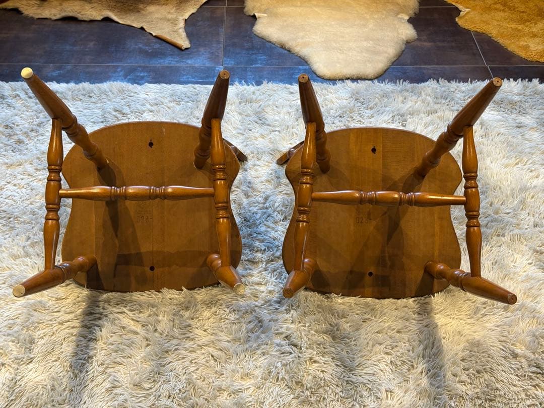 ①飛騨産業　キツツキマーク　ウィンザーチェア　スポークチェア　ヴィンテージ　nz