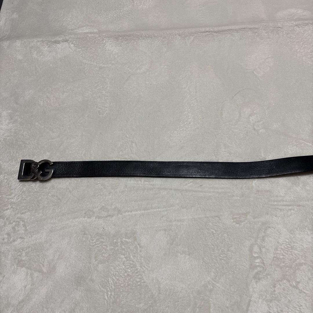 D＆G　ドルチェ＆ガッパーナ　レザーベルト　バックル　ロゴ　ブラック