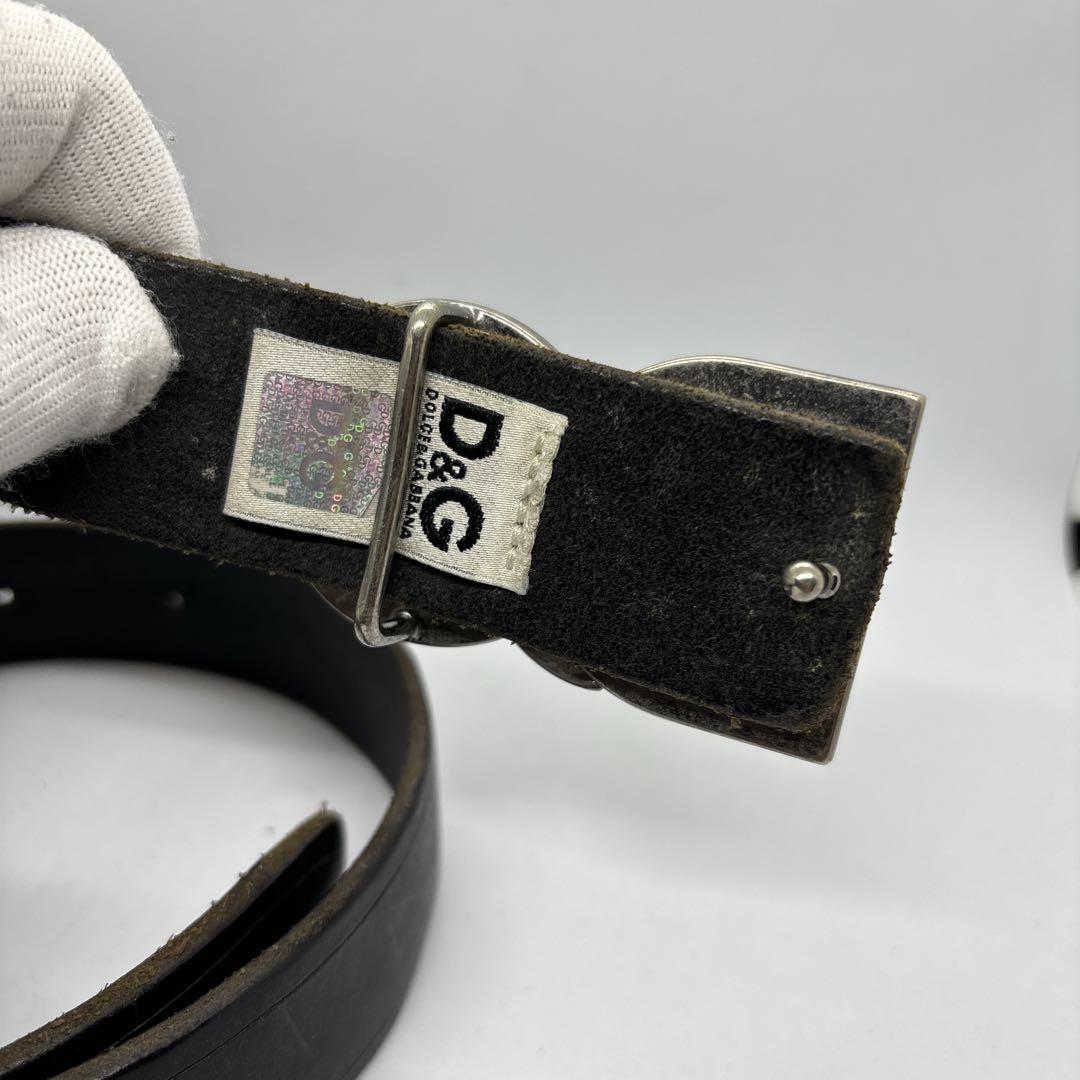 D＆G　ドルチェ＆ガッパーナ　レザーベルト　バックル　ロゴ　ブラック
