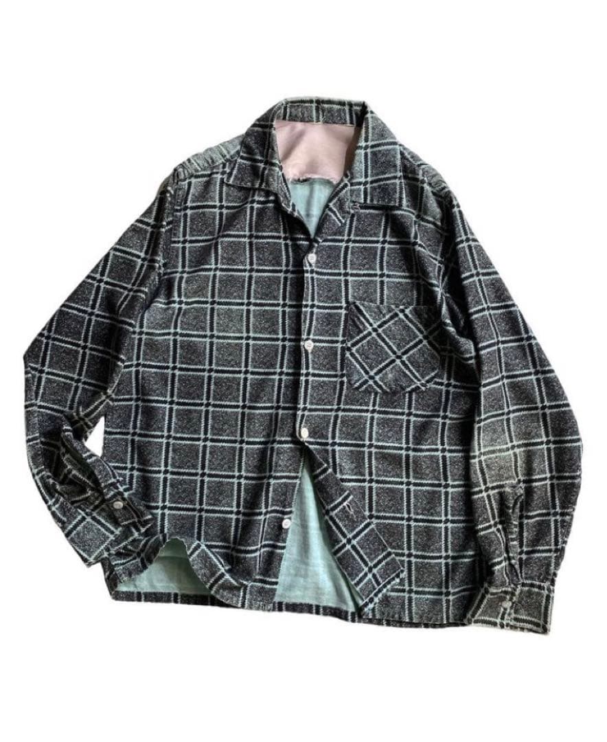 50 ~ 60's Cotton Open Collar shirt プリネル