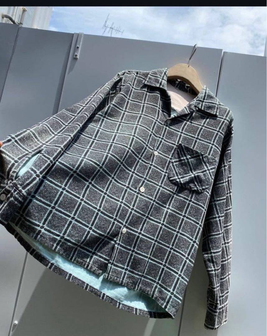 50 ~ 60's Cotton Open Collar shirt プリネル