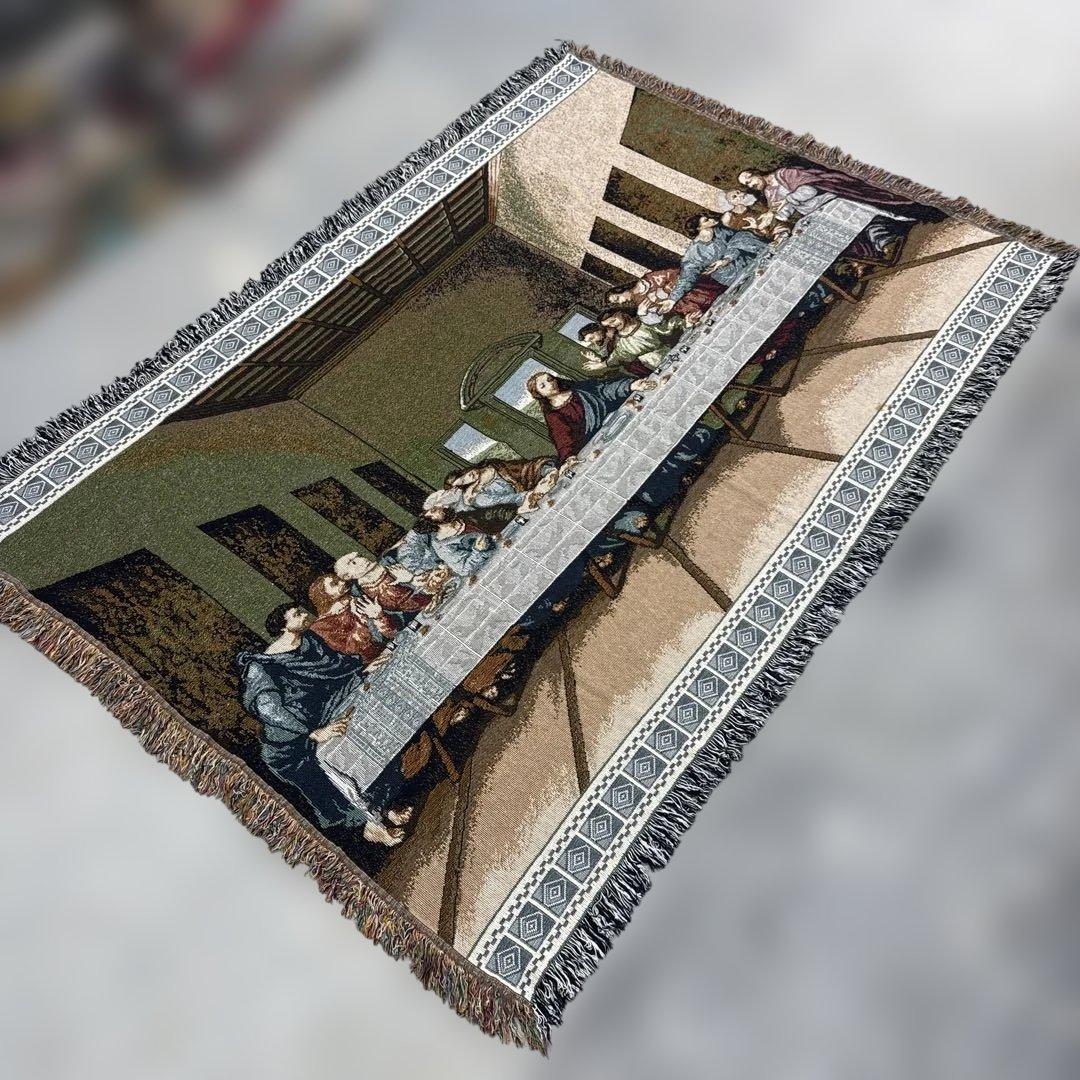 最後の晩餐　マルチカバー　ソファーカバー　ヴィンテージラグ　133x187