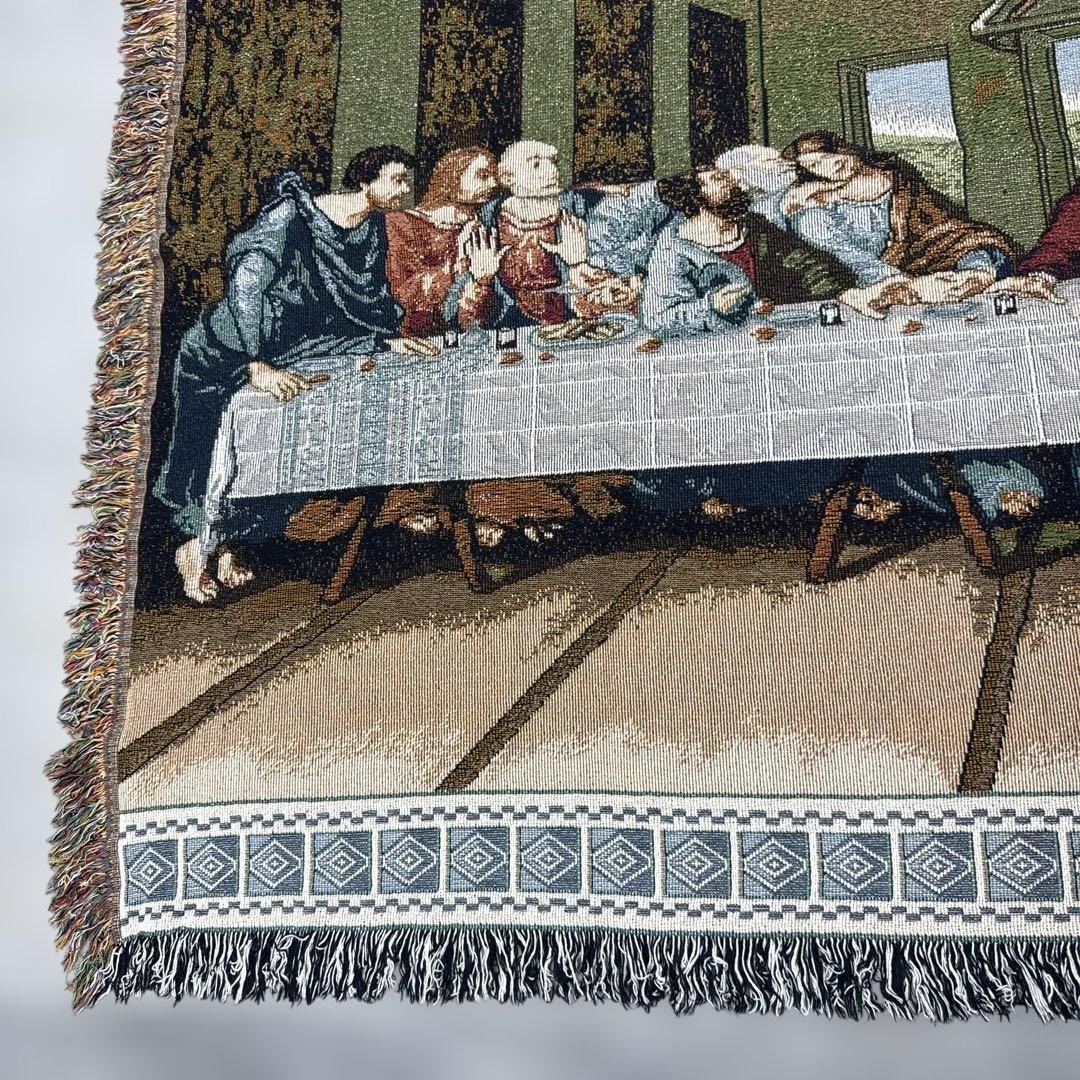 最後の晩餐　マルチカバー　ソファーカバー　ヴィンテージラグ　133x187